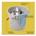 Mop Buckets | Rubbermaid Commercial FG261400GRAY 14 qt. 12 in. Round Utility Plastic Bucket - Gray image number 4