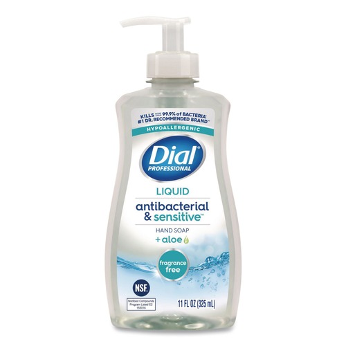 Hand Soaps | Dial Professional 1700035476 Antibacterial and Sensitive 11 oz Fragrance-Free Liquid Hand Soap - Unscented image number 0