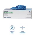 Disposable Gloves | Boardwalk 395XLBXA 5 mil Disposable Powder-Free Nitrile Gloves - X-Large, Blue (100/Box) image number 4
