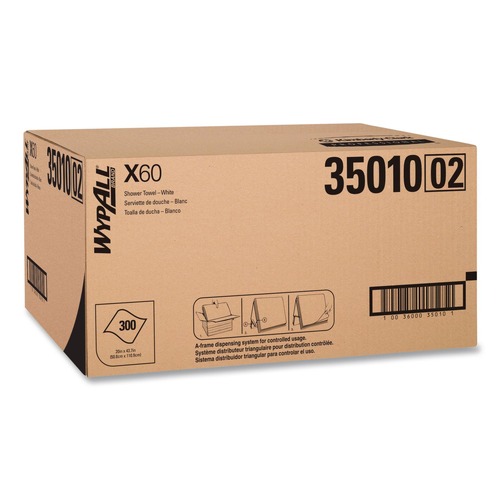 Facility Maintenance & Supplies | WypAll 35010 X60 22-1/2 in. x 39 in. Shower Towels - White (100/Box, 3 Boxes/Carton) image number 0