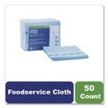 Paper Towels and Napkins | Tork 192292 11.75 in. x 14.75 in. 1-Ply Small Pack Foodservice Cloth - Unscented/Blue/Blue Stripe (4/Carton) image number 2
