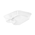 Food Trays, Containers, and Lids | Dart C68NT2 6.2 in. x 6.2 in. x 1.6 in. 3.3 oz. 2-Compartments ClearPac Large Nacho Plastic Tray - Clear (500/Carton) image number 1