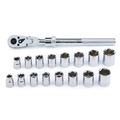 Socket Sets | Maximum CTI0582037 (17-Piece) 3/8 in. Drive CRV Nickel-Chrome Plating Flexhead Extendable Ratchet Socket Set image number 0