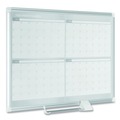 Office Jansan | MasterVision GA05105830 Four Month 48 in. x 36 in. Magnetic Dry Erase Calendar Board - White Surface, Silver Aluminum Frame image number 2