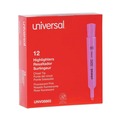 Office Jansan | Universal UNV08865 Fluorescent Ink Chisel Tip, Desk Highlighters - Pink (1 Dozen) image number 0