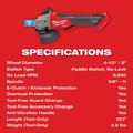 Angle Grinders | Milwaukee 2882-20 M18 FUEL Brushless Lithium-Ion 4-1/2 in. / 5 in. Cordless Braking Grinder with No-Lock Paddle Switch with ONE-KEY (Tool Only) image number 6