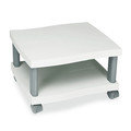Office Jansan | Safco 1861GR 20 in. x 17.5 in. x 11.5 in. 2 Shelves Wave Design Plastic Under-Desk Printer Stand - White/Charcoal Gray image number 1
