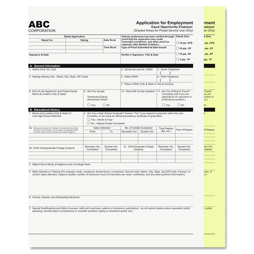 Office Jansan | PM Company 59104 8.5 in. x 11 in. 2-Part Digital Carbonless Paper - White/Canary (2500/Carton) image number 0