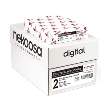 Nekoosa Fast Pack 2 Part 8.5 in. x 11 in. Digital Carbonless Paper - White/Canary (5/Carton)