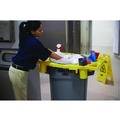 Cleaning Carts | Rubbermaid Commercial FG9W8700YEL 4-Compartment Standard Rim Caddy for Brute 32-1/2 in. Diameter Cans - Yellow image number 4