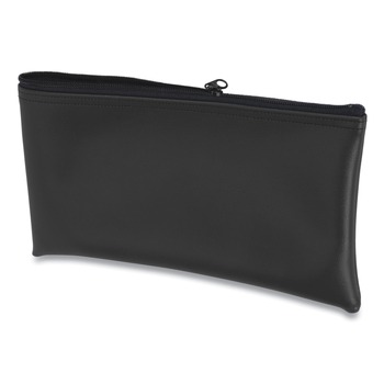 CONTROLTEK 6 in. x 11 in. x 1 in. Vinyl Fabric Deposit Bag - Black