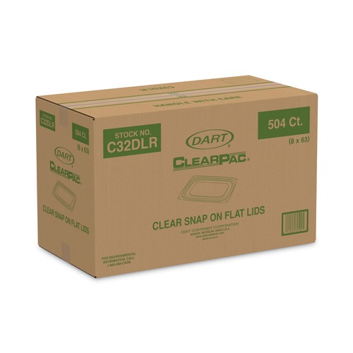Labor Day Sale! Save $30 off $199! | Dart C32DLR ClearPac 6.5 in. x 7.5 in. Flat Plastic Container Lids - Clear (504/Carton) image number 0