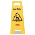Safety Equipment | Rubbermaid Commercial FG611200YEL 11 in. x 12 in. x 25 in. Multilingual "Caution" Floor Sign - Bright Yellow image number 2