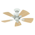 Ceiling Fans | Hunter 52089 34 in. Watson Snow White Ceiling Fan with Light image number 4