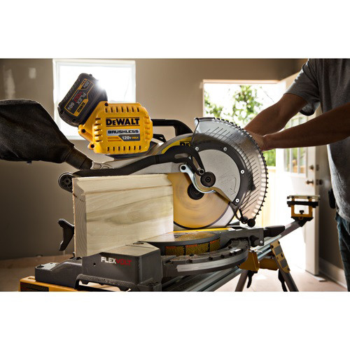 Dewalt 120V MAX FlexVolt Cordless Lithium Ion 12 in. Fixed Compound Miter Saw Kit with Batteries and Adapter
