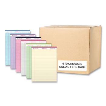 Roaring Spring EnviroShades 8.5 in. x 11 in. Sheets Wide/Legal Rule Legal Notepads - Assorted Color (36/Carton)