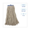 Mops | Boardwalk BWK716CEA 16 oz. Cut-End Lie-Flat Cotton Wet Mop Head - White image number 2