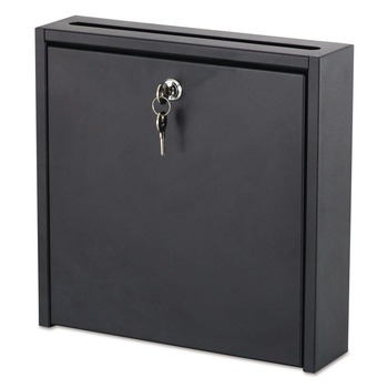 Safco 12 x 3 x 12 Wall-Mountable Interoffice Mailbox - Black