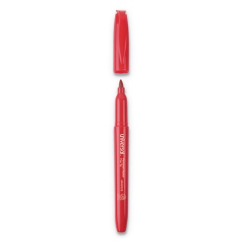 Universal UNV07072 Fine Bullet Tip Red Ink Pen-Style Permanent Markers (1 Dozen)