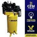 Stationary Air Compressors | EMAX EI07V080V1 7.5 HP 80 Gallon 2-Stage Single Phase Industrial V4 Pressure Lubricated Solid Cast Iron Pump 31 CFM @ 100 PSI Air Compressor image number 1