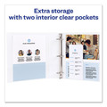Office Jansan | Avery 17042 3 in. Capacity 11 x 8.5 Durable View Binder with DuraHinge and 3 Slant Rings - White image number 5