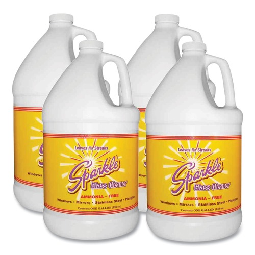 Glass Cleaners | Sparkle 20500 1 gal. Bottle Refill Glass Cleaner (4/Carton) image number 0