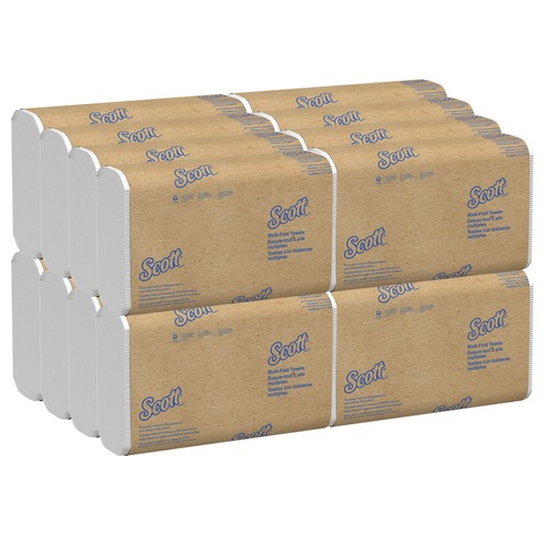 Cleaning & Janitorial Supplies | Scott 01840 9.2 in. x 9.4 in. 1-Ply Essential Multi-Fold Towels with Absorbency Pockets - White (4000/Carton) image number 0