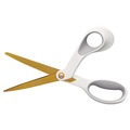 Office & Office Supplies | Fiskars 1069766 8 in. Long 4 in. Cut Length Offset SoftGrip Titanium Scissors - White Handle image number 1