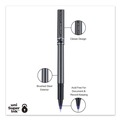 Pens | uni-ball 60027 Deluxe Extra-Fine 0.5 mm Rollerball Pen - Blue Ink/Metallic Gray/Black/Blue Barrel (1-Dozen) image number 2