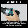 Makita XFD14T 18V LXT Brushless Lithium-Ion 1/2 in. Cordless Driver Drill Kit with 2 Batteries (5 Ah) image number 11