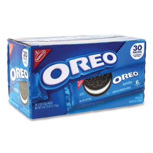 Snacks | Nabisco 14319 2 oz Oreo Cookies Single Serve Packs - Chocolate (30/Carton) image number 0