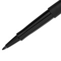 Office Jansan | Paper Mate 8430152 Medium 0.7 mm Point Guard Flair Felt Tip Porous Point Stick Pen - Black Ink, Black Barrel (1-Dozen) image number 2