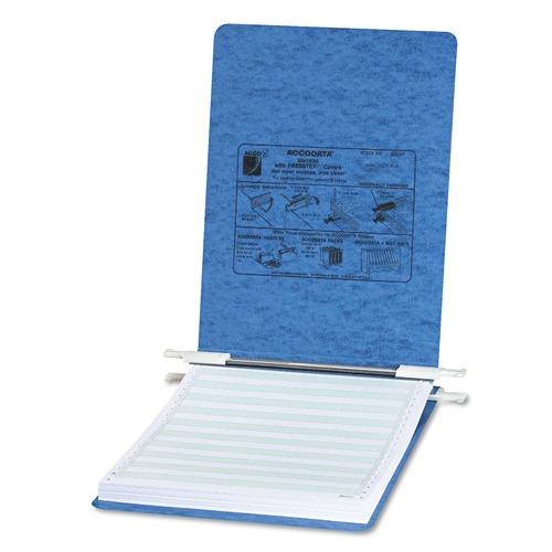 Office Jansan | ACCO A7054052A PRESSTEX 11 in. x 8.5 in. 6 in. Capacity 2 Posts Pressboard Covers with Storage Hooks - Light Blue image number 0