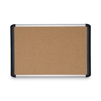 MasterVision 48 in. x 36 in. Tech Cork Board - Tan Surface, Silver/Black Aluminum Frame