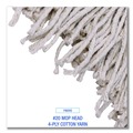 Mops | Boardwalk BWK120C Handle/Deck Mops with No. 20 Head and 54 in. Handle - White Cotton Head/Natural Wood Handle (6/Carton) image number 8