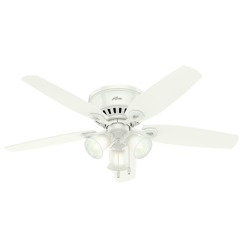 Ceiling Fans | Hunter 53326 52 in. Builder Low Profile Snow White Ceiling Fan with LED image number 0