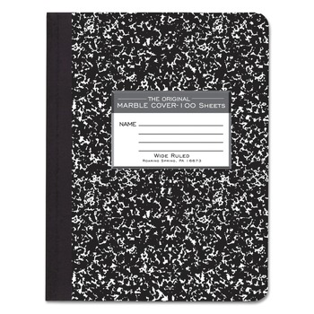 Roaring Spring 9.75 x 7.5 Sheets (100) Wide/Legal Rule Composition Book - Black Marble Cover