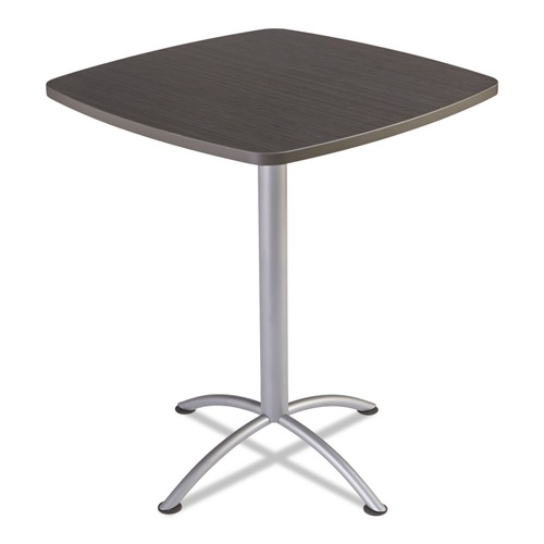 | Iceberg 69754 iLand 36 in. x 36 in. x 42 in. Square Edgeband Bistro Table - Gray Walnut/Silver image number 0