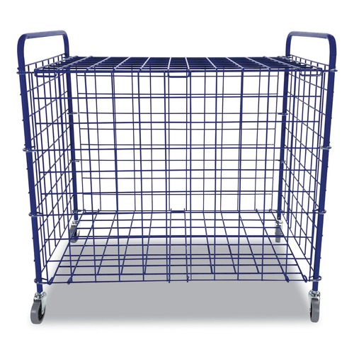 Outdoor Games | Champion Sports LFX 37 in. x 22 in. x 20 in. 24-Ball Capacity Metal Lockable Ball Storage Cart - Blue image number 0