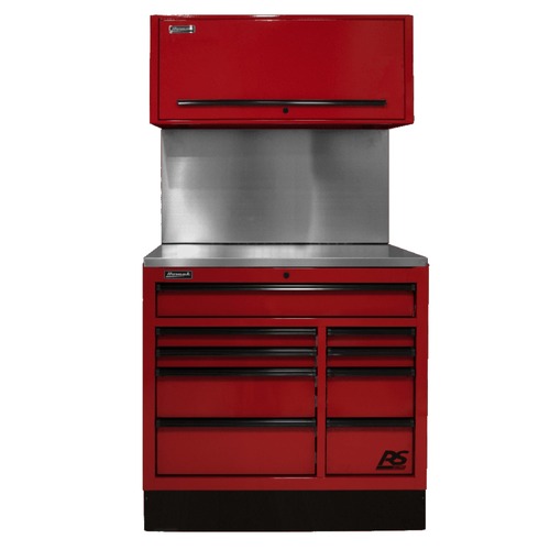 Cabinets | Homak RDCTS41003 41 in. CTS Conversion Kit with Solid Backsplash - Red image number 0