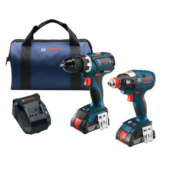 Factory Reconditioned Bosch 18V Cordless Lithium-Ion EC Brushless Impact Driver and Drill Driver Combo Kit (2 Ah)