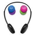 Electronic Adapters & Chargers | Maxell 195004 Kids Safe 4 ft. Cord Headphones with Inline Microphone - Black with Interchangeable Pink/Blue/Silver Caps image number 1