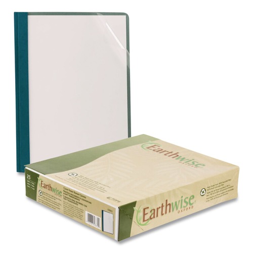  | Oxford 57872EE Earthwise Recycled Clear Front Letter Size Report Covers - Blue (25/Box) image number 0
