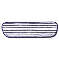 Mops | Rubbermaid Commercial FGQ80000WH00 Microfiber 18 in. x 5-1/2 in. Finish Pads - Blue/White (6/Box) image number 1