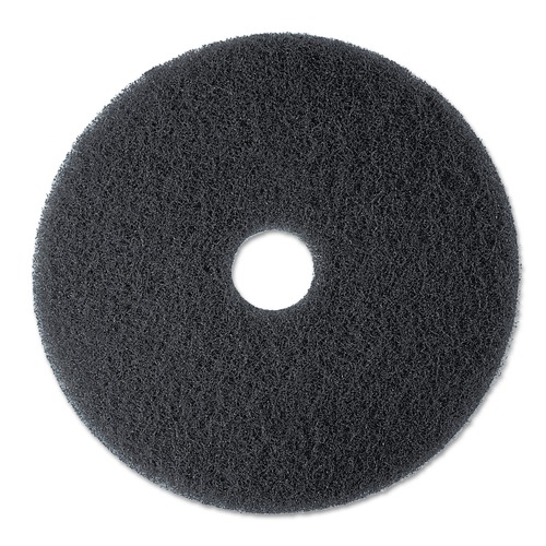 Sponges & Scrubbers | 3M 7300-17 17 in. Diameter Low-Speed High Productivity Floor Pads 7300 - Black (5/Carton) image number 0