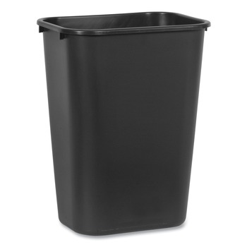 TRASH CANS | Rubbermaid Commercial FG295700BLA 10.25 gal. Deskside Rectangular Plastic Wastebasket - Black