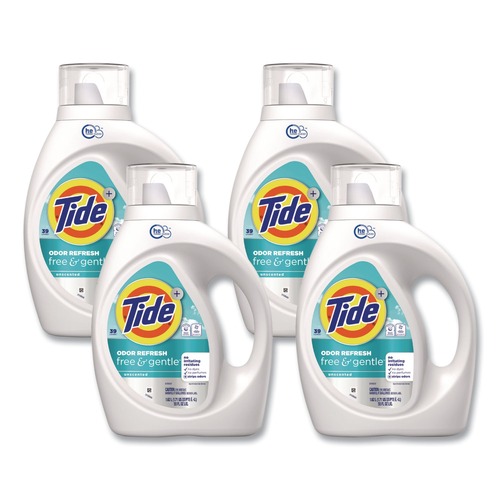 Odor Control | Tide 80816281 55 oz. 39 Loads Free and Gentle Odor Refresh Liquid Laundry Detergent (4/Carton) image number 0