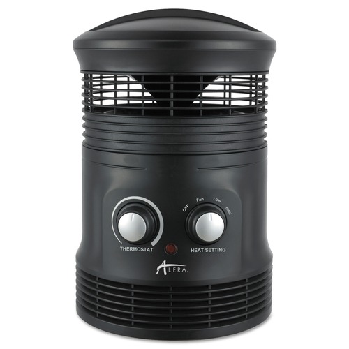 Space Heaters | Alera HEFF360B 750W 8 in. x 8 in. x 12 in. 360-Degree Circular Fan Forced Heater - Black image number 0