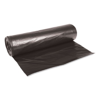 Boardwalk H8046HKKR01 40 in. x 46 in. 45 gal. 0.6 mil Low-Density Waste Can Liners - Black (100/Carton)