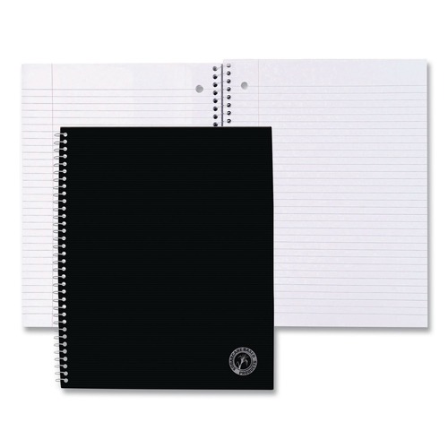 Office Jansan | Universal UNV66206 11 in. x 8.5 in. 1-Subject Medium/College Rule Deluxe Sugarcane Based Notebooks - Black Coated Bagasse Cover image number 0
